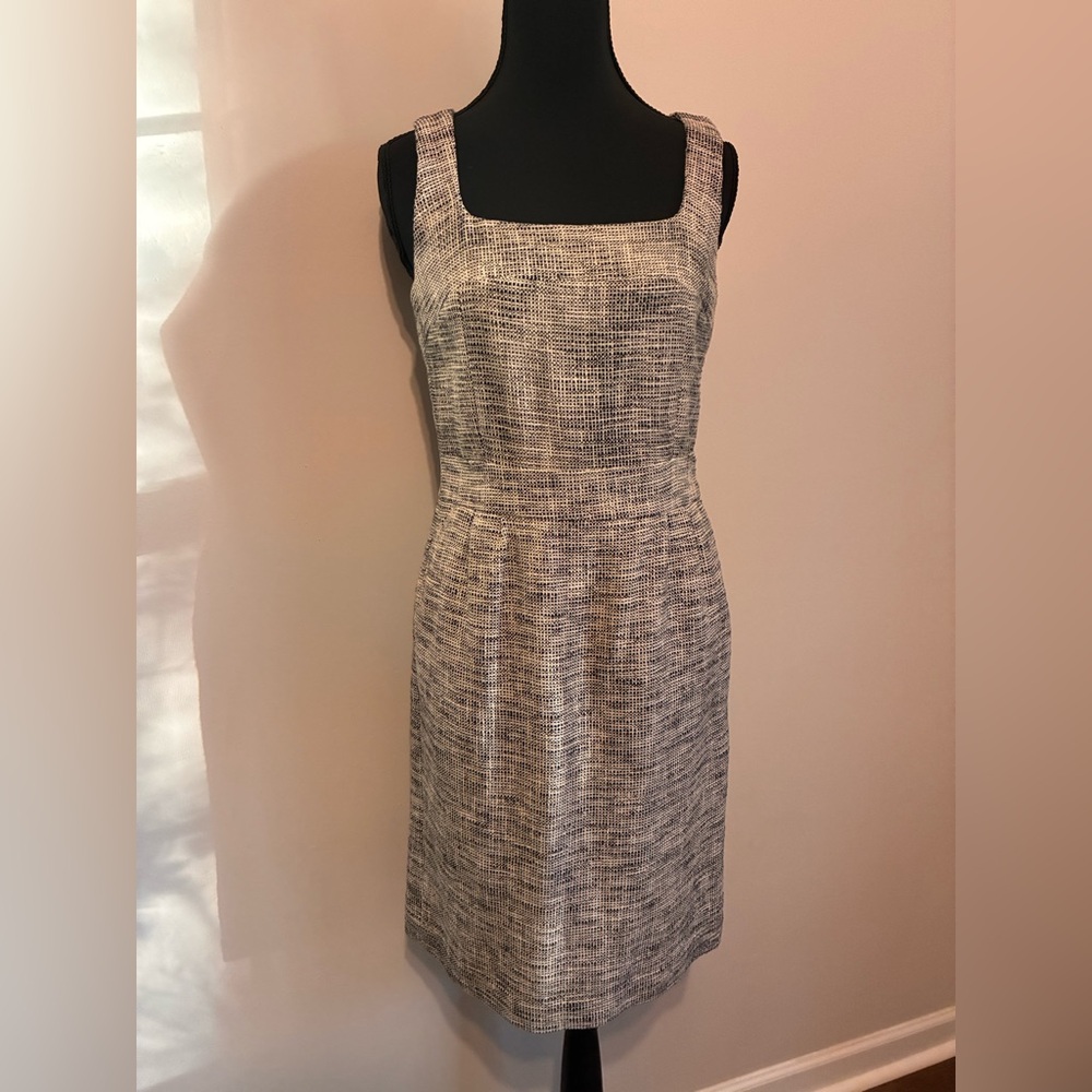 Banana Republic Textured Gray Midi Holiday Dress